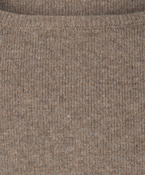 Pullover Lambswool round neck | Brown