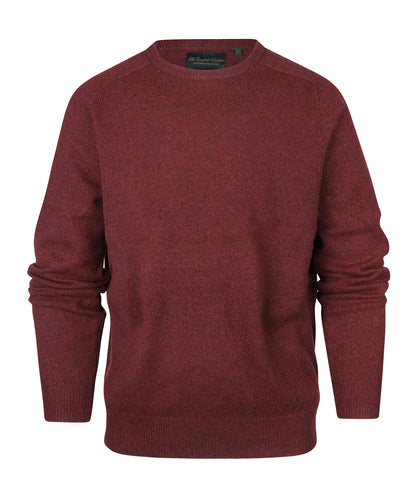 Lamswol Ronde Hals Pullover | Wijnrood Melange
