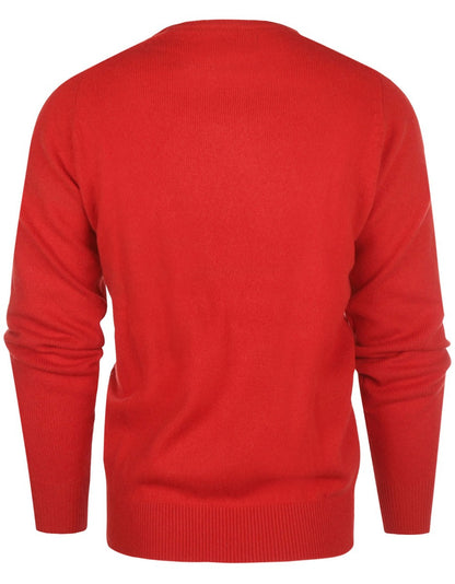 Pullover Lambswool round neck | Red