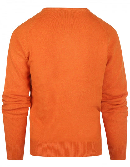 Lammwollpullover mit Rundhalsausschnitt | Orange