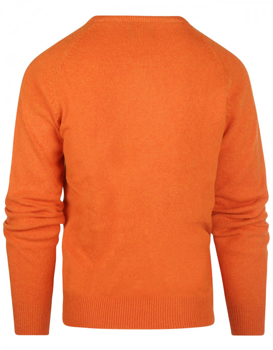 Lamswol Ronde Hals Pullover | Oranje