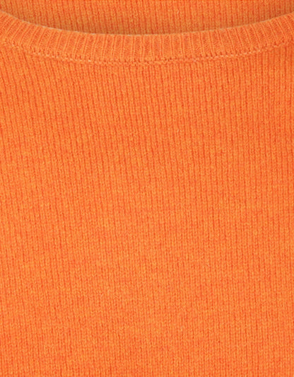 Lammwollpullover mit Rundhalsausschnitt | Orange