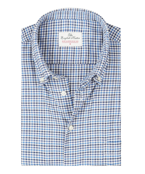 Cotton Shirt Button Down Regular Fit | Blue