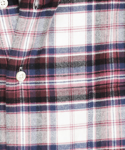 Shirt Button Down | Bordeaux Multi Ruit Groot