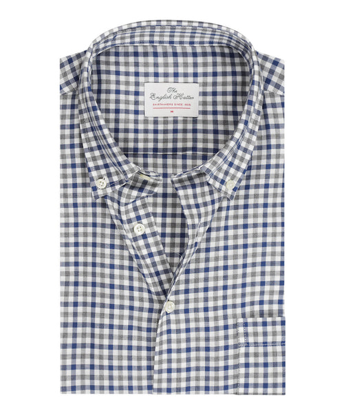 Cotton Shirt Button Down Regular Fit | Blue