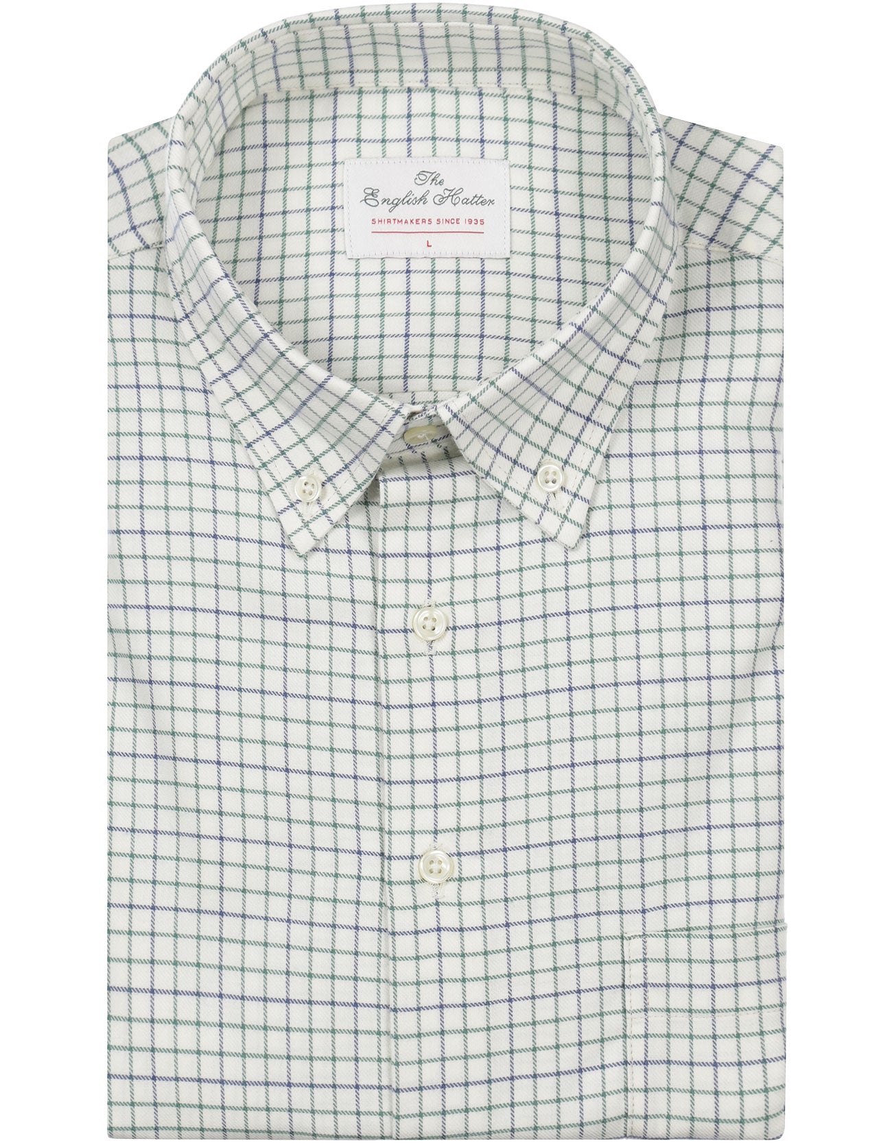 Shirt Button Down | Wit Groen Ruit