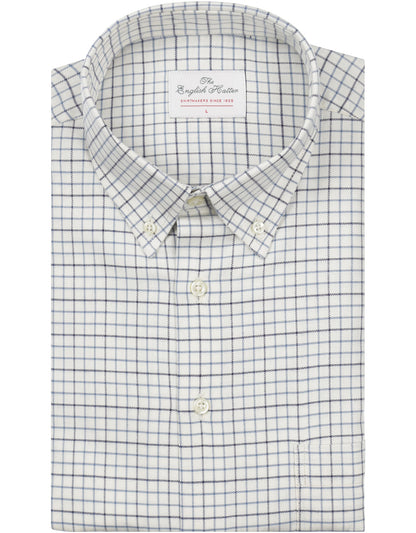 Shirt Button Down | Wit Blauw Ruit