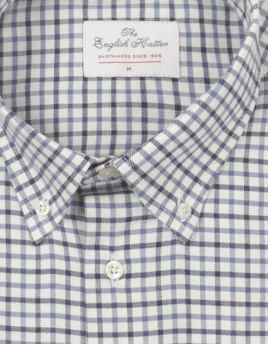 Shirt Button Down | Blauw Navy Ruit