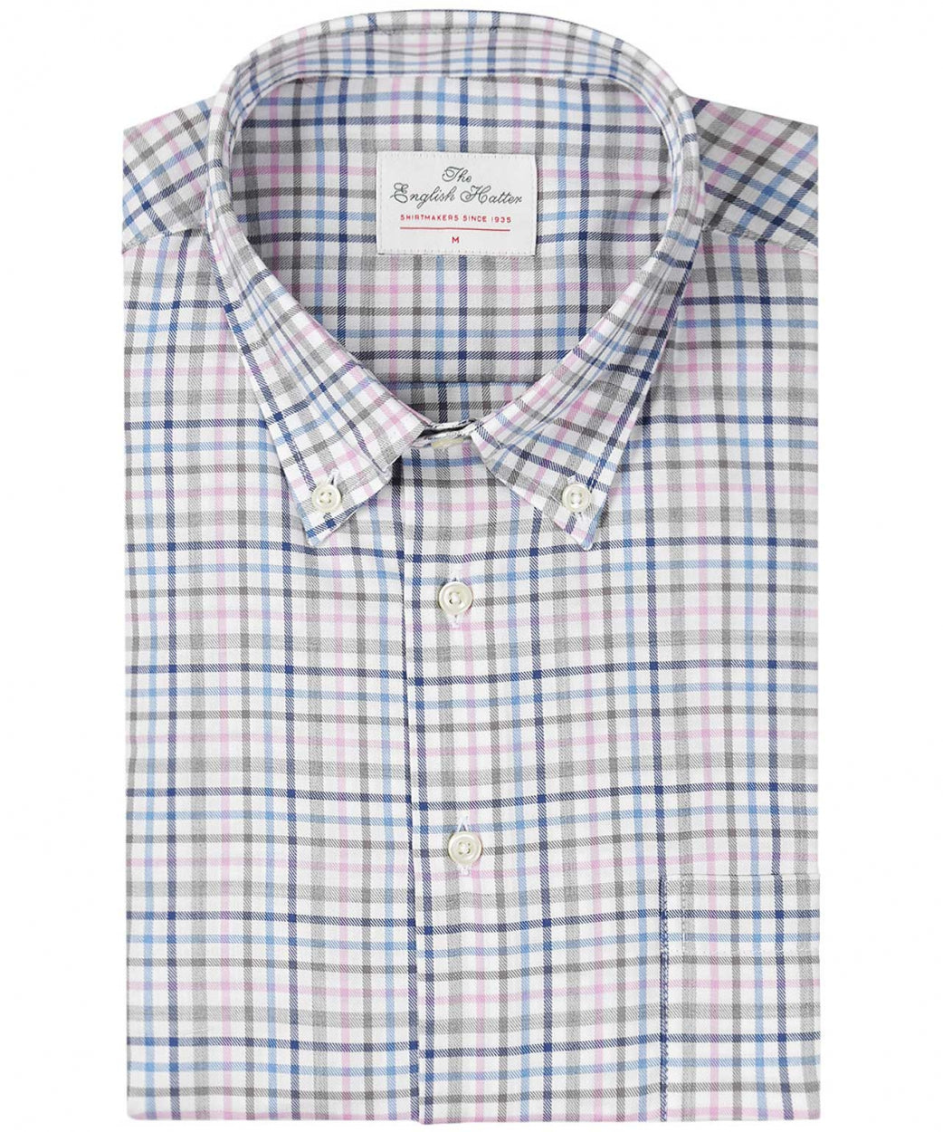 Shirt Button Down | Roze Blauw Multi Ruit