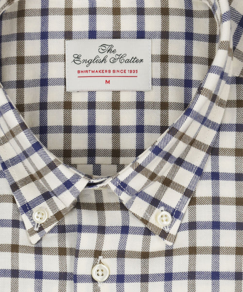 Katoenen Overhemd Button Down Regular Fit | Bruin