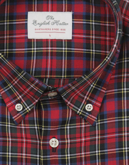 Shirt Button Down | Rood Multi Ruit Groot