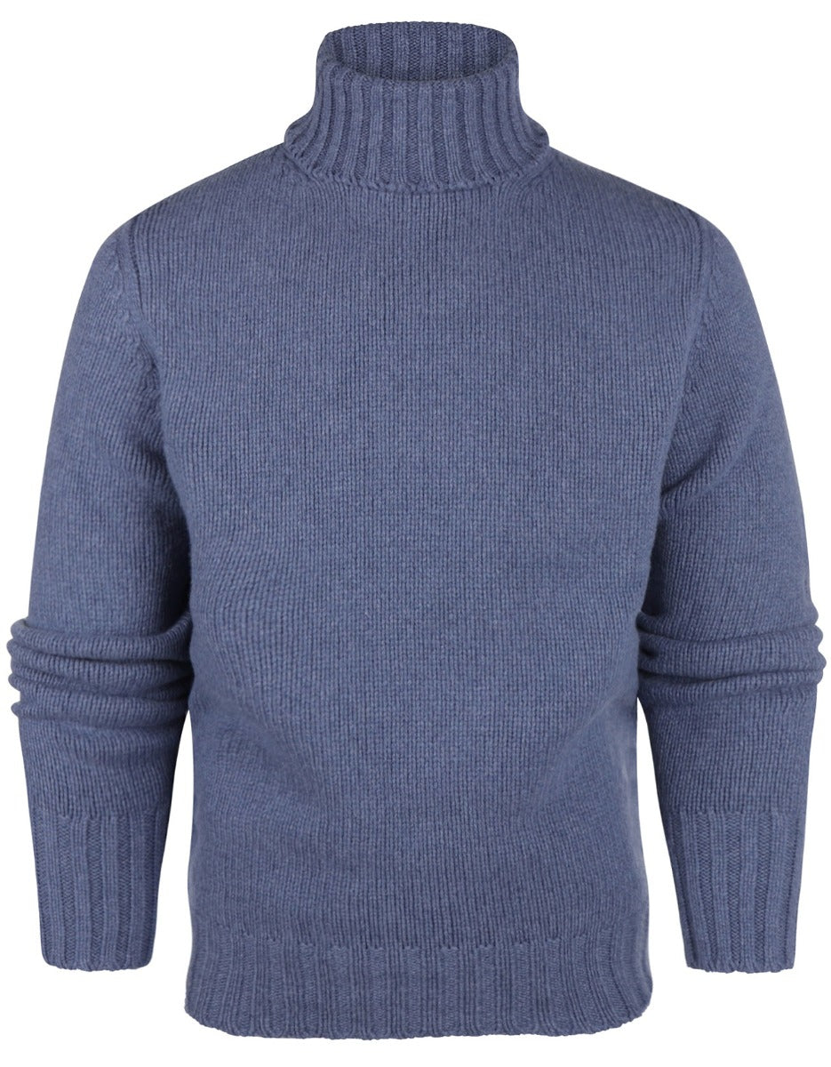 Geelong Kaschmir-Rollkragenpullover | Denimblau