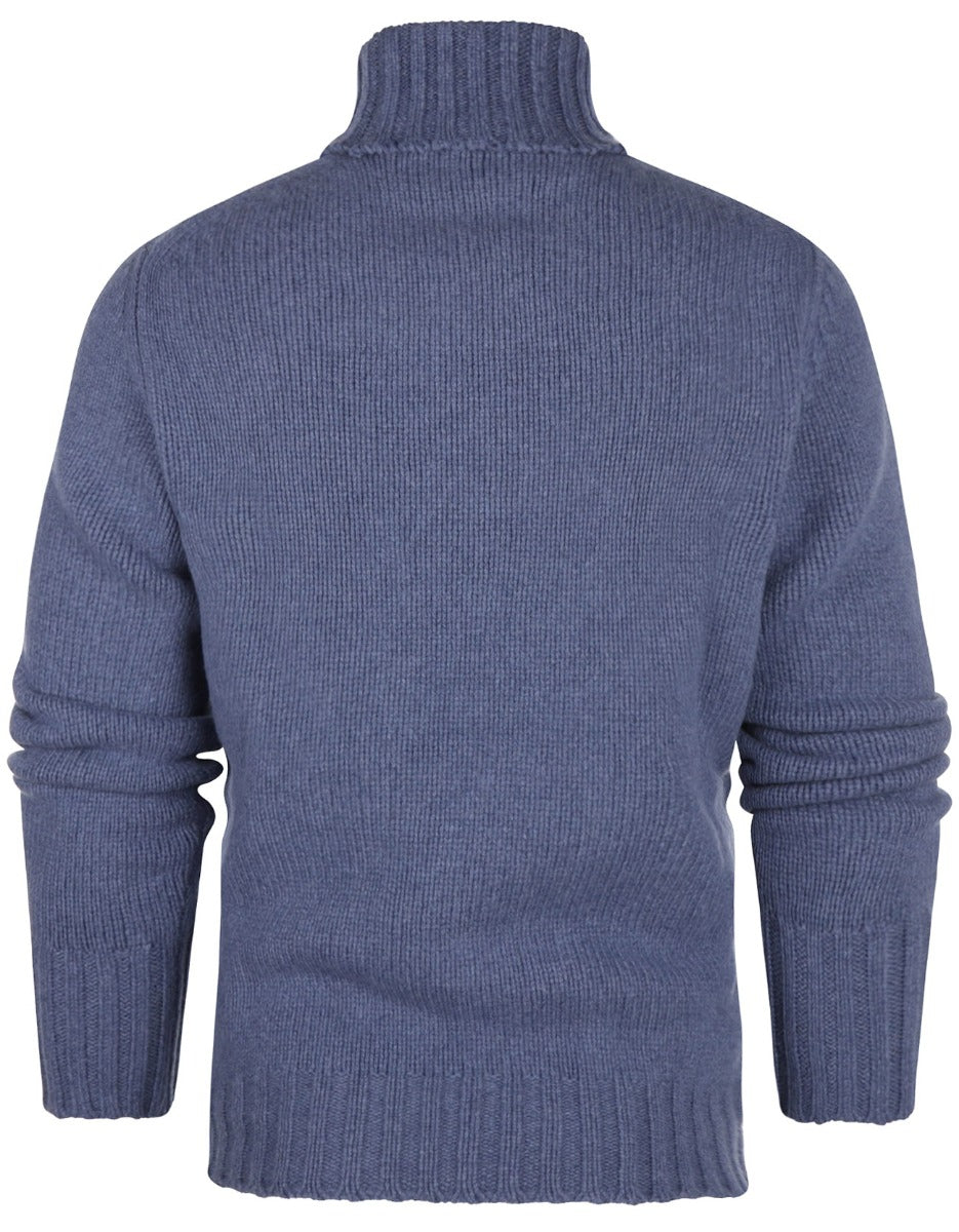Geelong Kaschmir-Rollkragenpullover | Denimblau