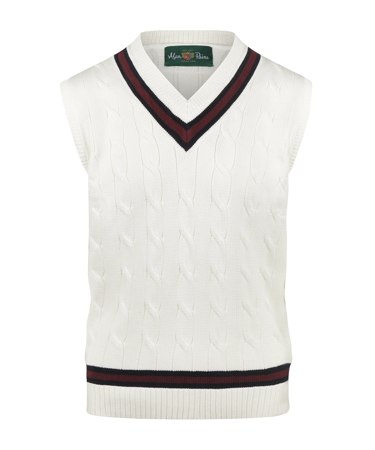 Cricket Slipover | White Burgundy