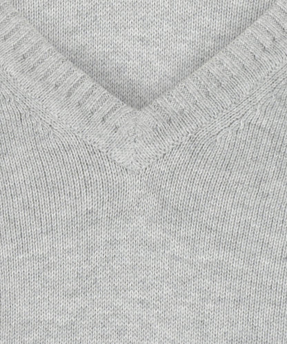 Cotton v-neck sweater | Light Grey