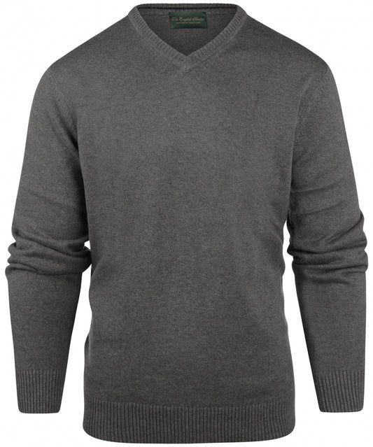 Cotton v-neck sweater | Grey