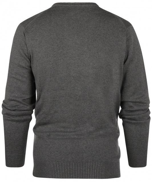 Cotton v-neck sweater | Grey