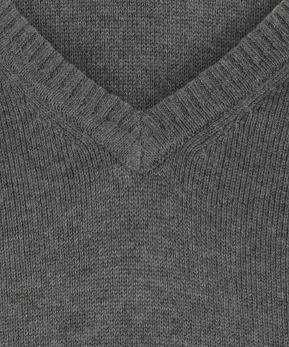 Cotton v-neck sweater | Grey
