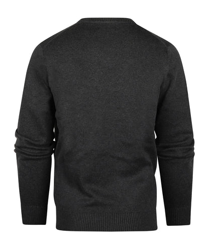 Katoen V-Hals Pullover | Charcoal