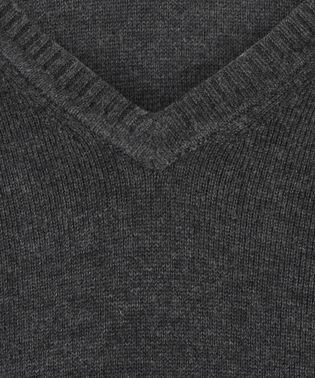 Katoen V-Hals Pullover | Charcoal