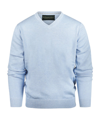 Cotton v-neck sweater | Blue