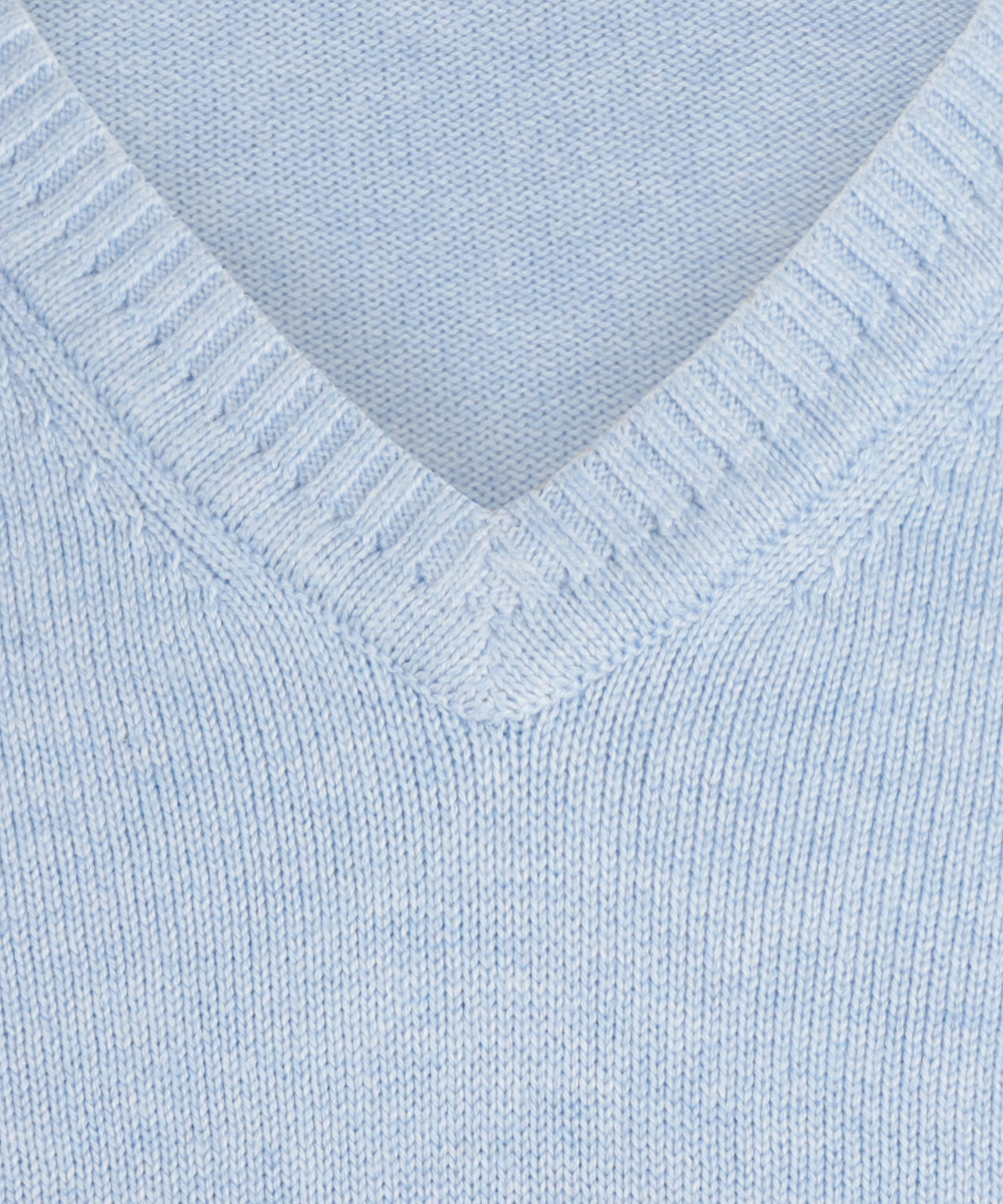 Baumwollpullover mit V-Ausschnitt | Blau