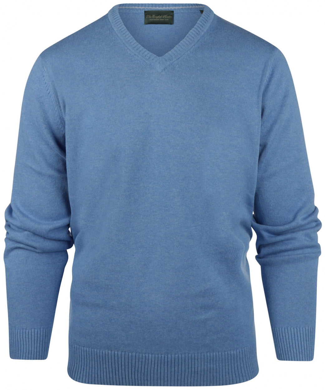 Baumwollpullover mit V-Ausschnitt | Blau