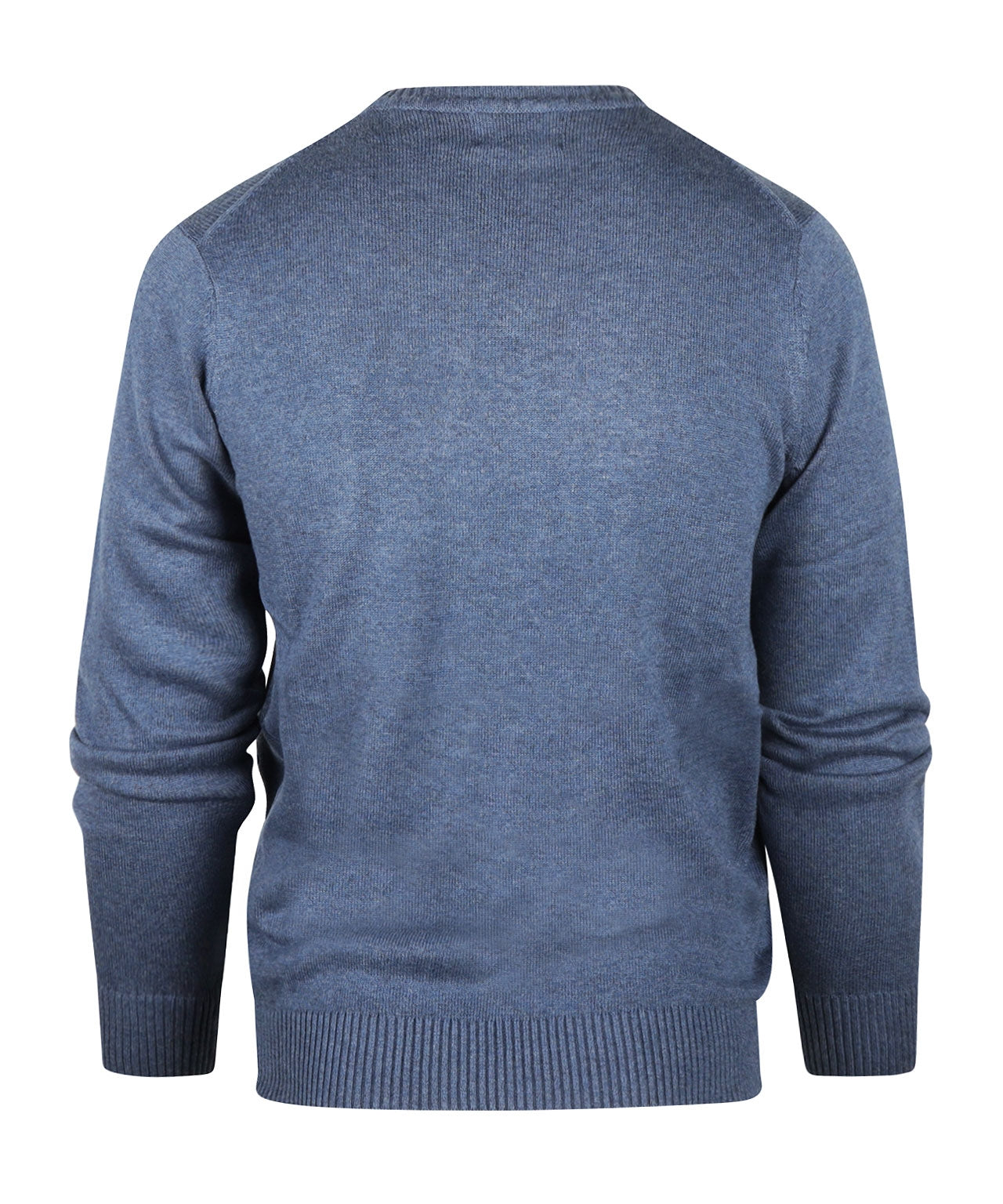 Baumwollpullover mit V-Ausschnitt | Blau