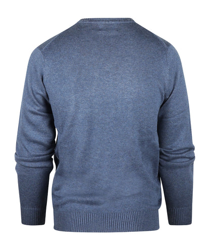 Baumwollpullover mit V-Ausschnitt | Blau