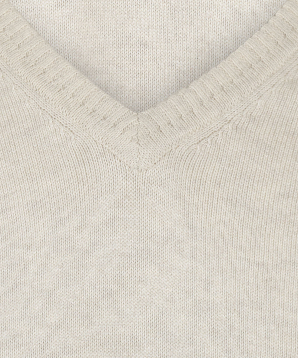 Katoen V-Hals Pullover | Light Beige