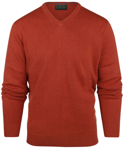 Baumwollpullover mit V-Ausschnitt | Braun