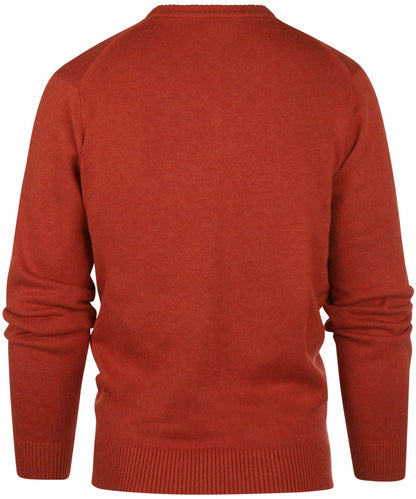 Baumwollpullover mit V-Ausschnitt | Braun