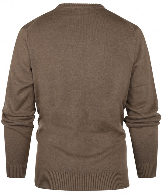Cotton v-neck sweater | Brown