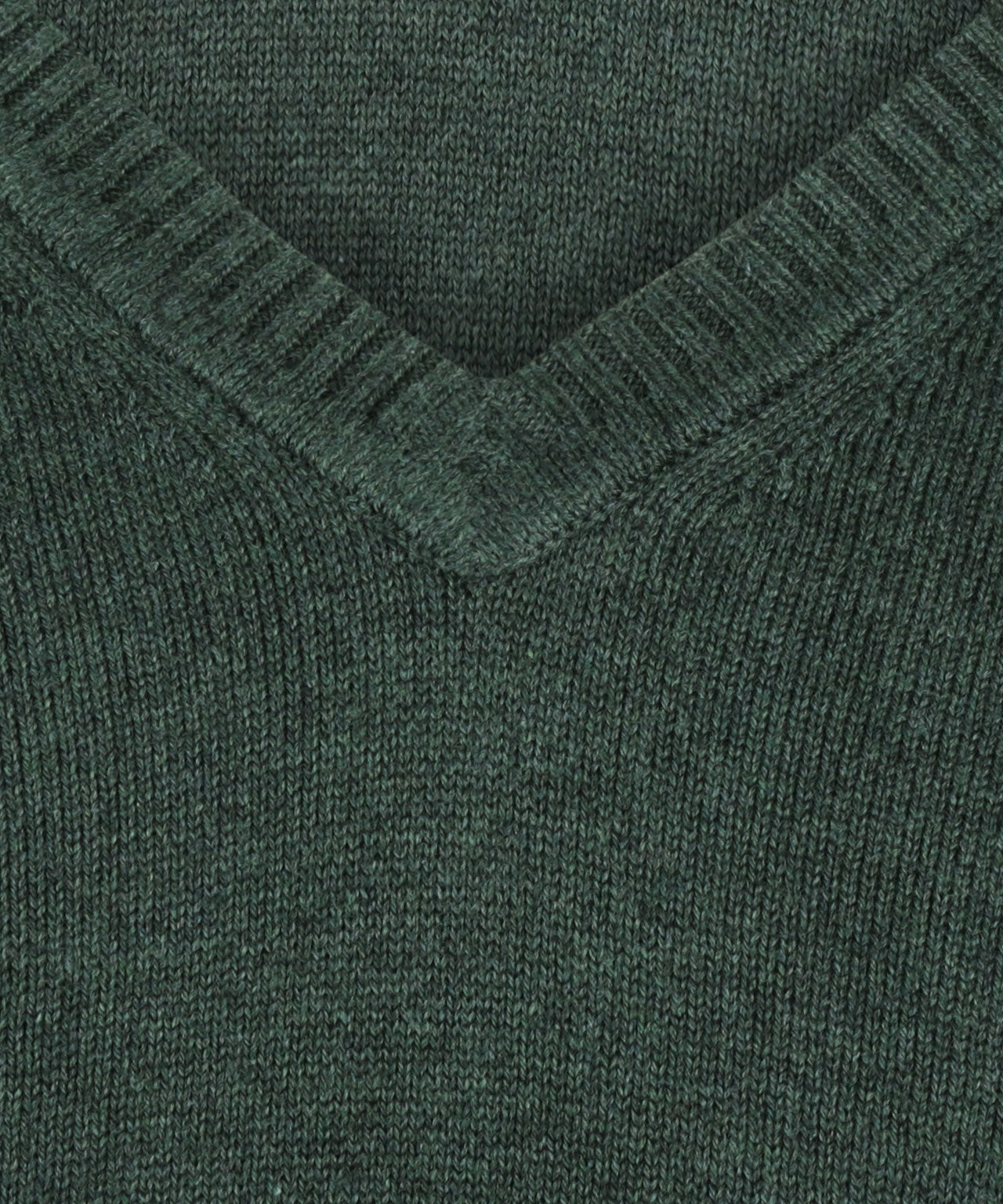 Baumwollpullover mit V-Ausschnitt | Grün