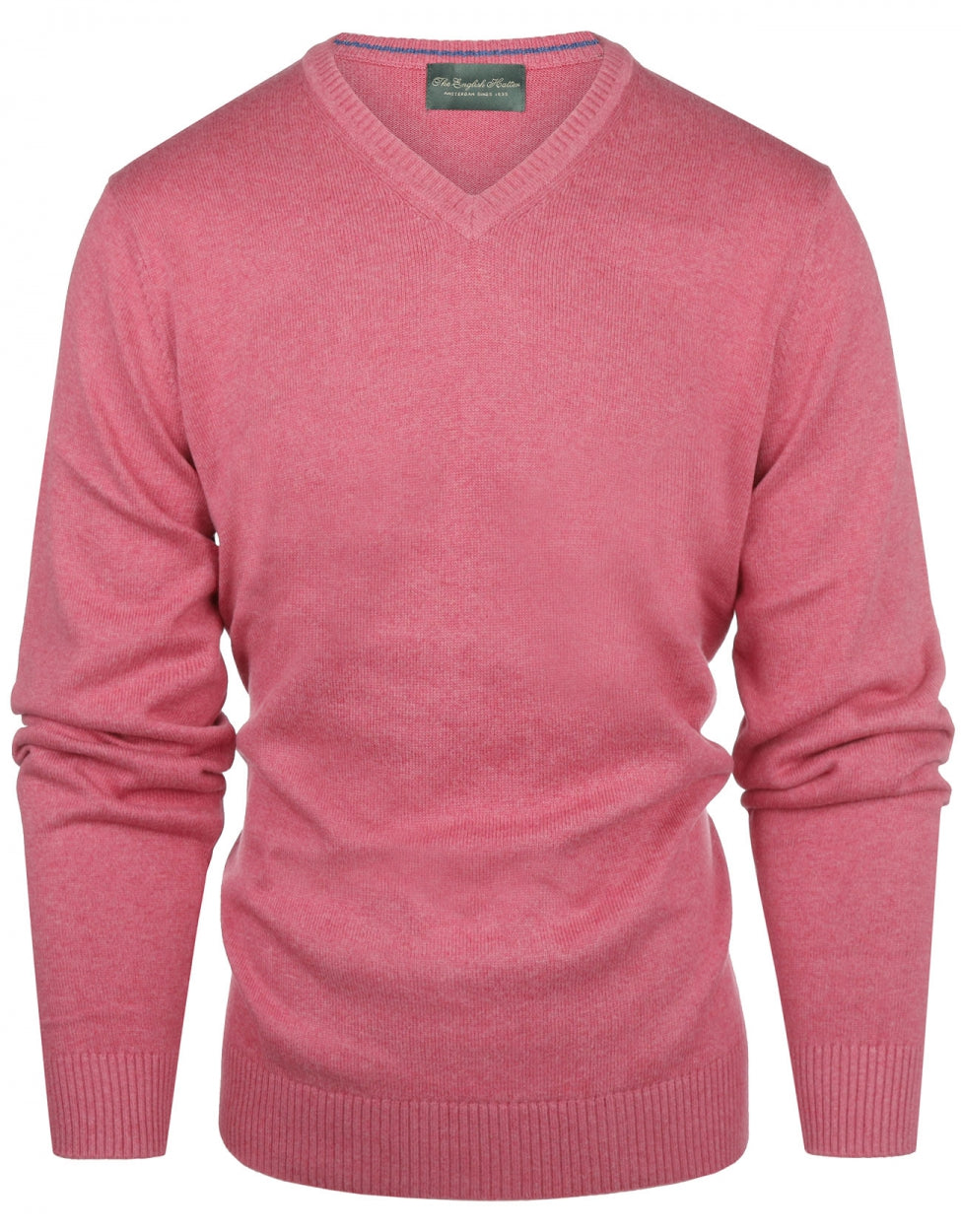 Baumwollpullover mit V-Ausschnitt | Rosa
