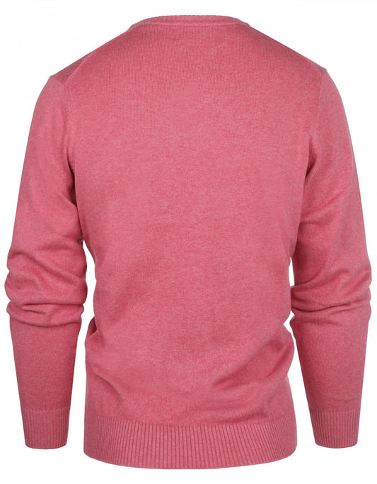 Cotton v-neck sweater | Pink