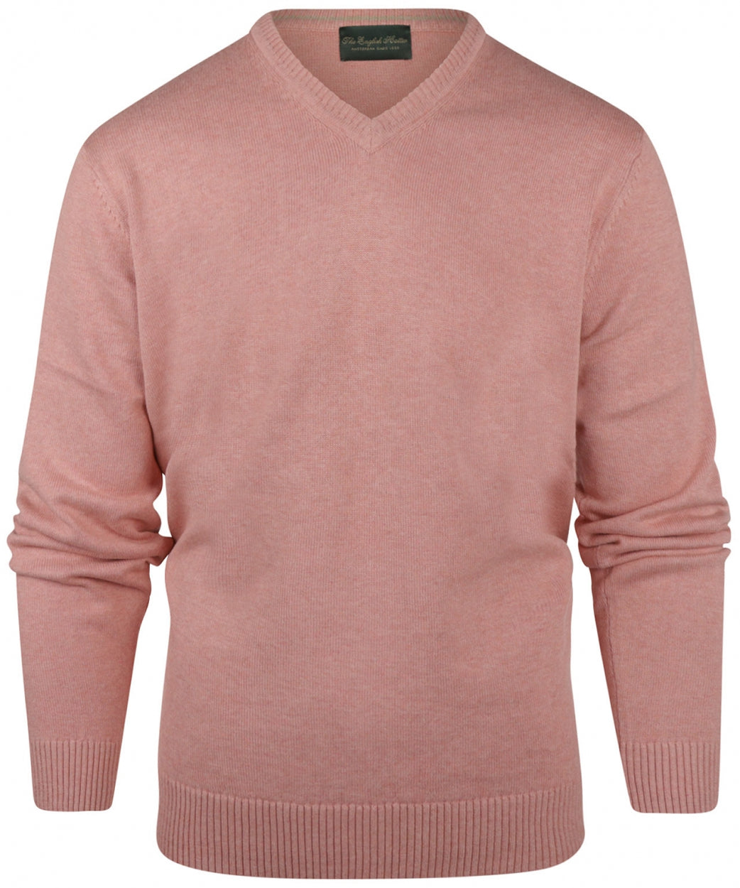 Baumwollpullover mit V-Ausschnitt | Rosa