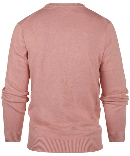 Baumwollpullover mit V-Ausschnitt | Rosa