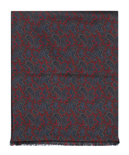 Silk scarf with wool lining | Red