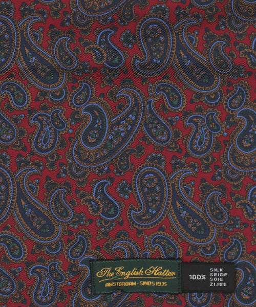 Zijden sjaal met wollen tegenvoering | Rood