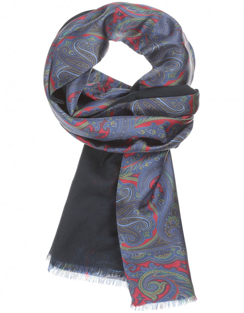 Silk scarf with wool lining | Red