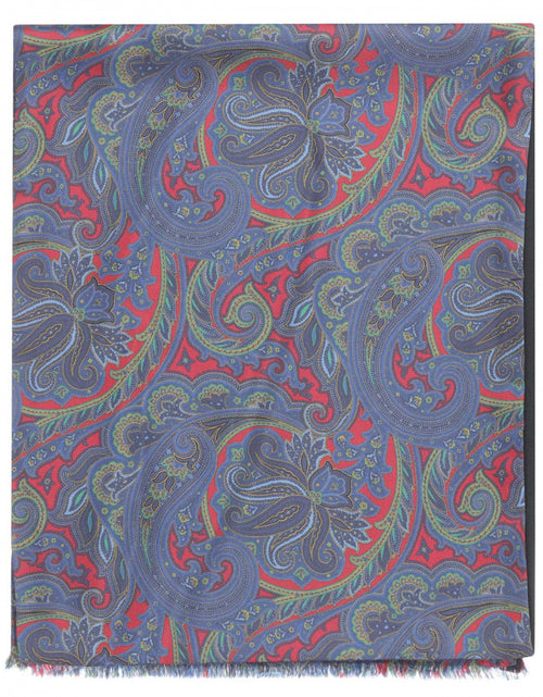 Silk scarf with wool lining | Red