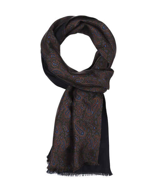 Silk scarf with wool lining | Green