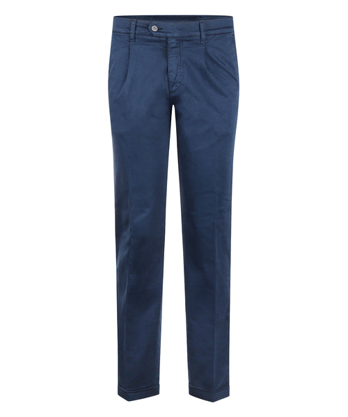 Boston Trousers Pleated and Turn-up | Blue