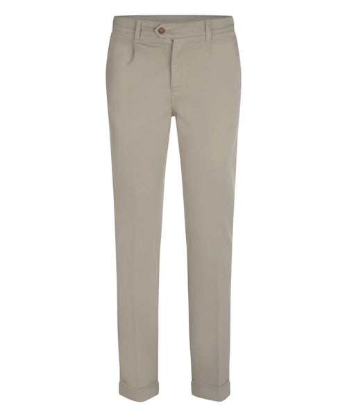 Pantalon Boston Bandplooi en Omslag | Bruin