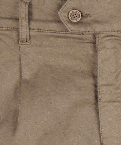 Pantalon Boston Bandplooi en Omslag | Bruin