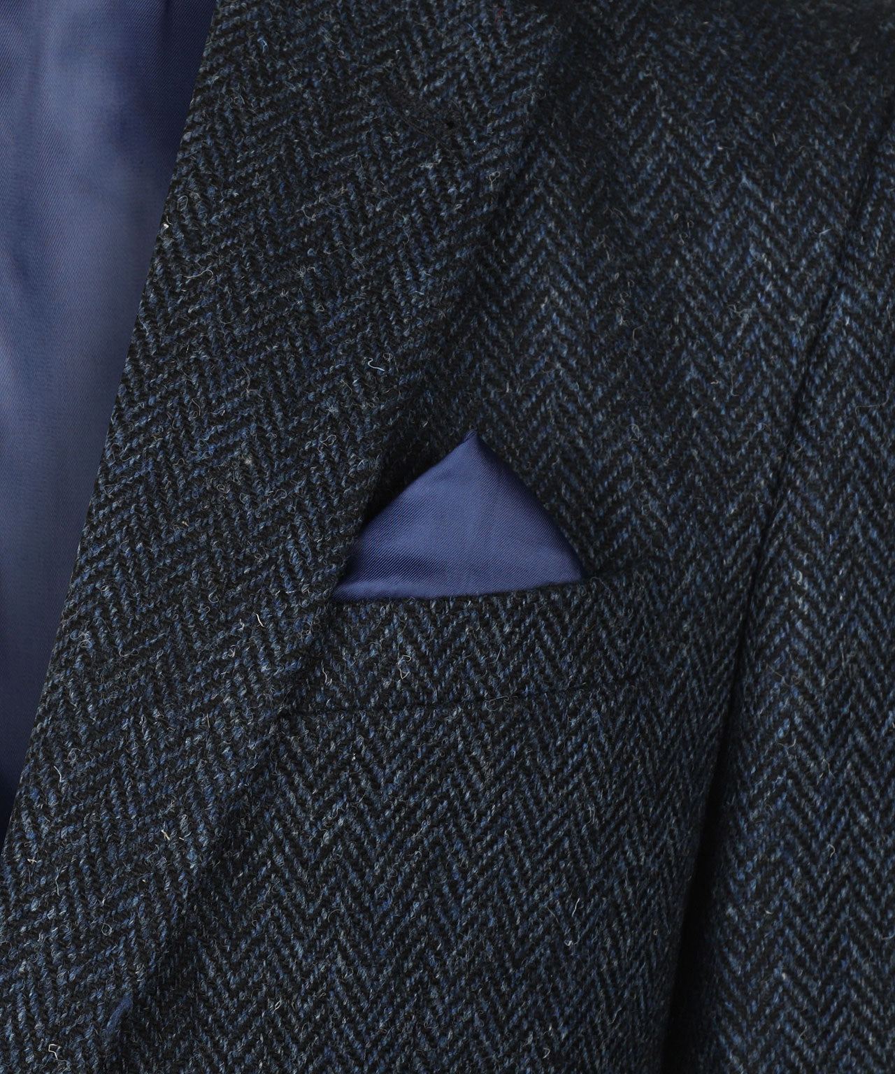 Harris Tweed Colbert | Donkerblauw Visgraad