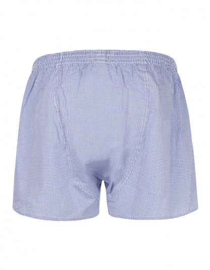 Boxershort katoen | Blauw Ruit Fijn