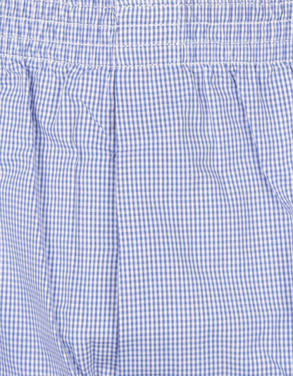 Boxershort katoen | Blauw Ruit Fijn