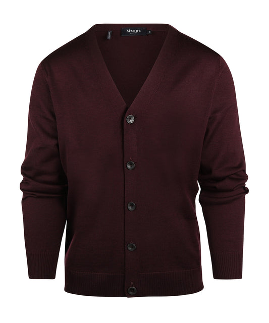 Maerz Klassische Strickjacke mit Knöpfen | Rot